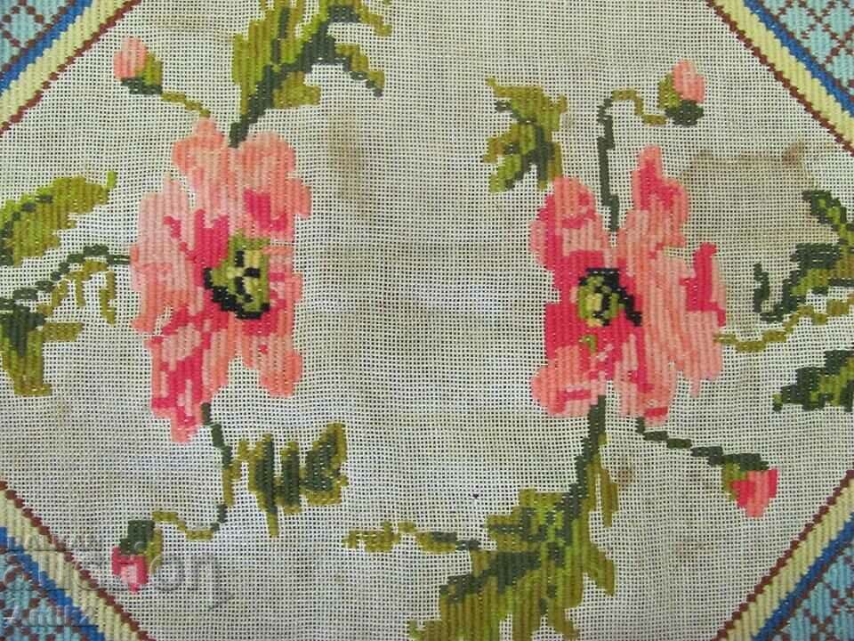 19th Century Hand Embroidered Bedspread, Check - 5