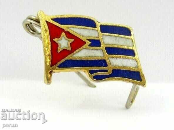 RARE MARK-CUBA-CUBAN FLAG-ENAMEL