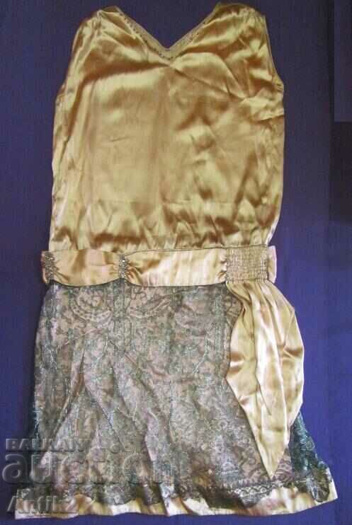 30's Original Women's Satin and Lace Dress