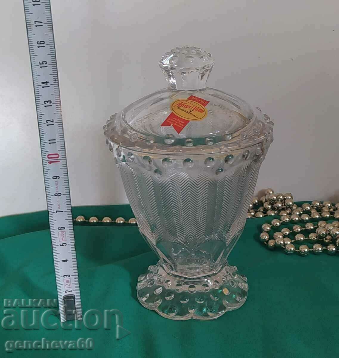Anna Hutte crystal sugar bowl