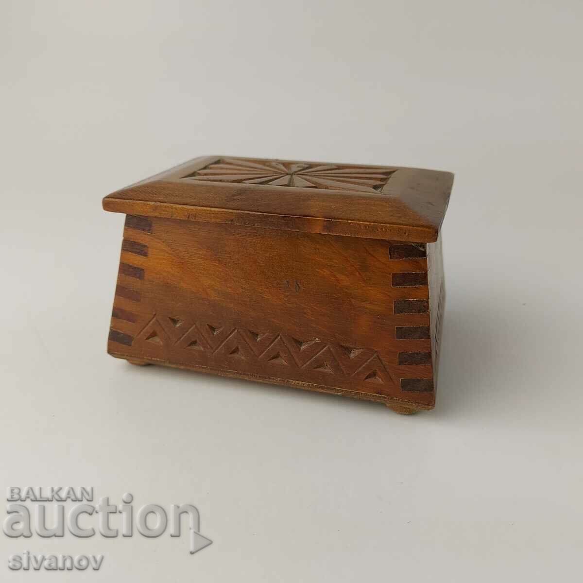 Old Wooden Jewelry Box #5471