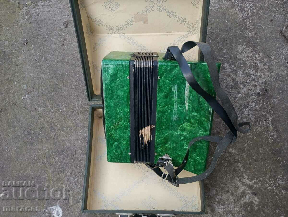 Licitație Acordeon pentru copii vechi cu o valiză.