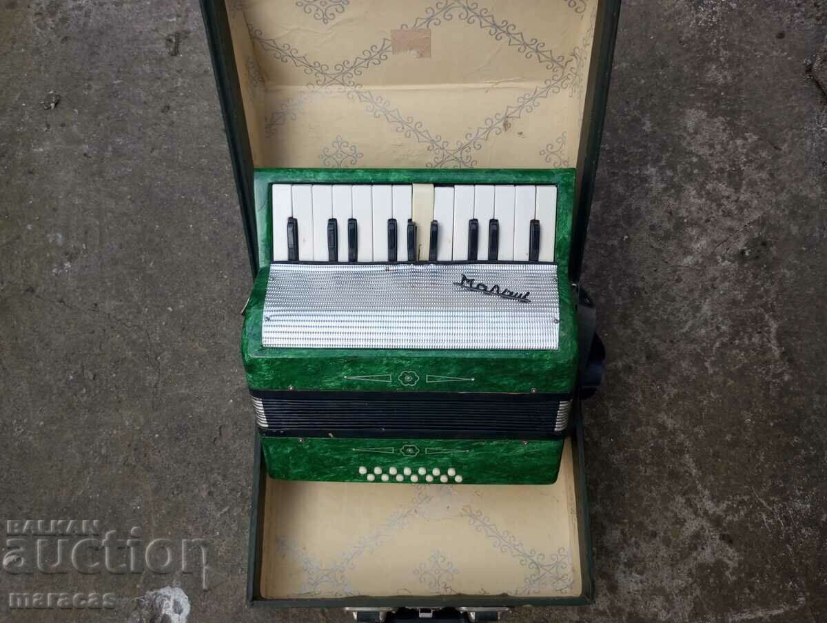 Old children's accordion with a suitcase.