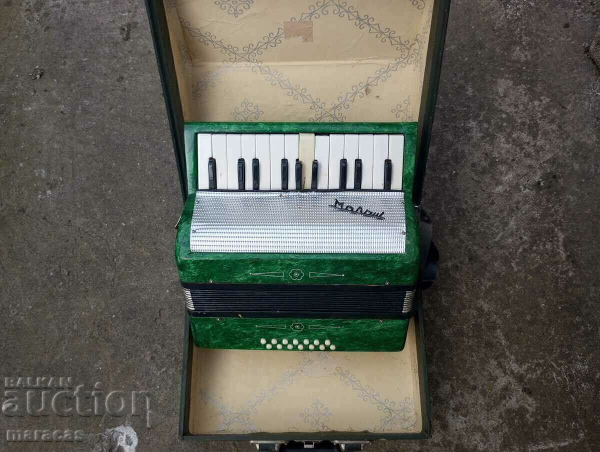 Old children's accordion with a suitcase. Old children's accordion with a suitcase.