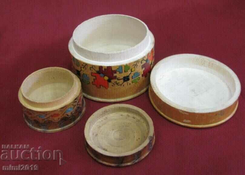 19th century Wooden Powder Boxes 2 pcs. with price 35.00 BGN | € 17.90 19th century Wooden Powder Boxes 2 pcs. with price 35.00 BGN | € 17.90