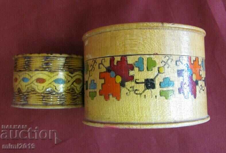 19th century Wooden Powder Boxes 2 pcs. - 6 19th century Wooden Powder Boxes 2 pcs. - 6