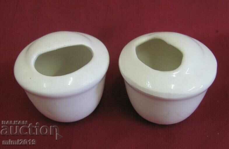 Vintich Russian Porcelain Inkwells Marked 3 pcs. - 6 Vintich Russian Porcelain Inkwells Marked 3 pcs. - 6