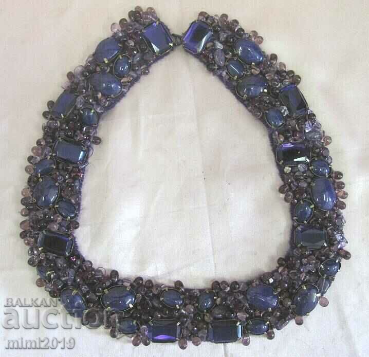 19th Century Necklace, Collar, Natural Stones and Crystals