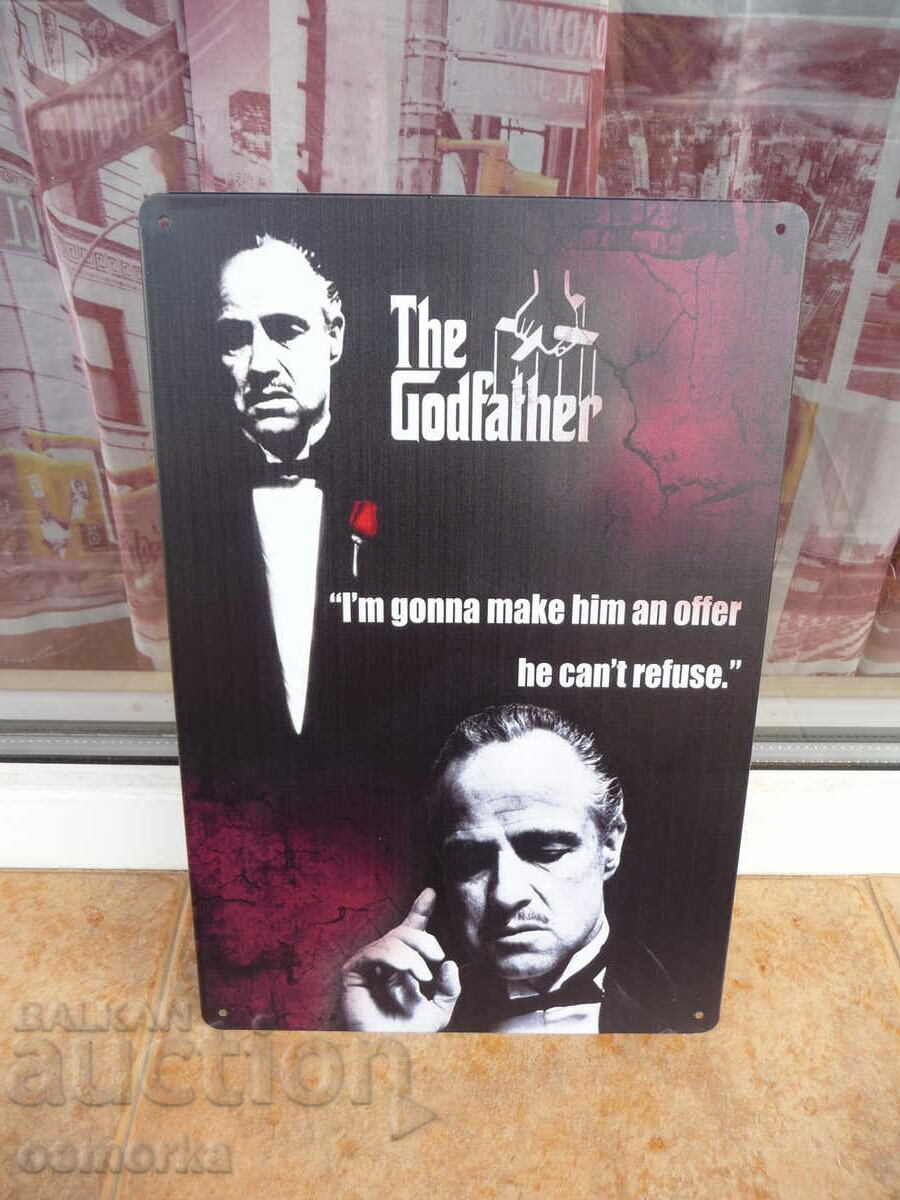 Μεταλλική πλάκα The Godfather ταινία The Godfather μαφιόζικη κλασική