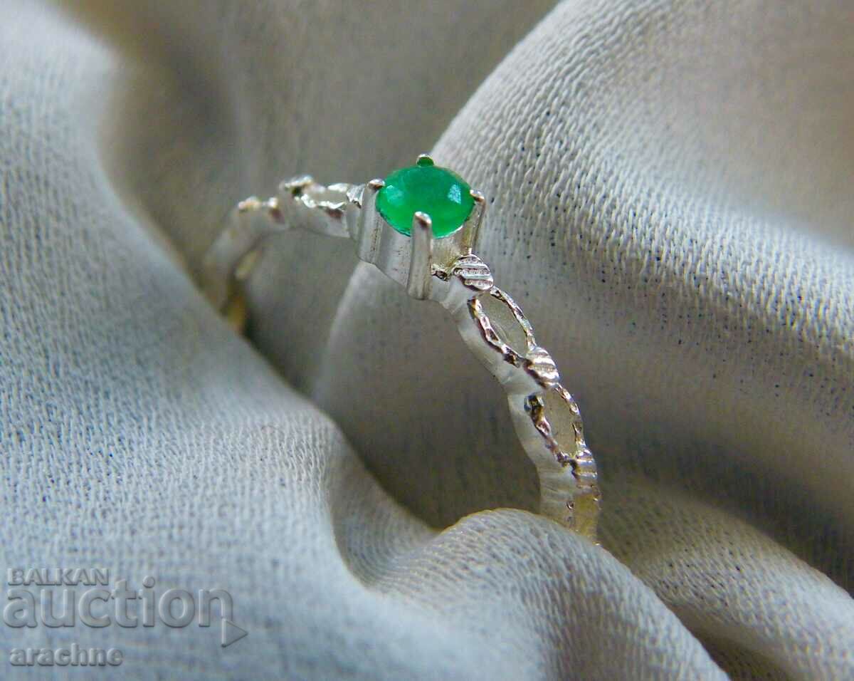 Auction American silver Adirondack mountain emerald ring Auction American silver Adirondack mountain emerald ring