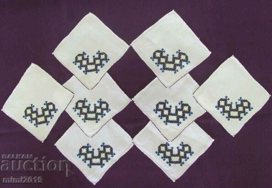 Șervețele de serviciu din secolul al XIX-lea cu broderie manuală - 5