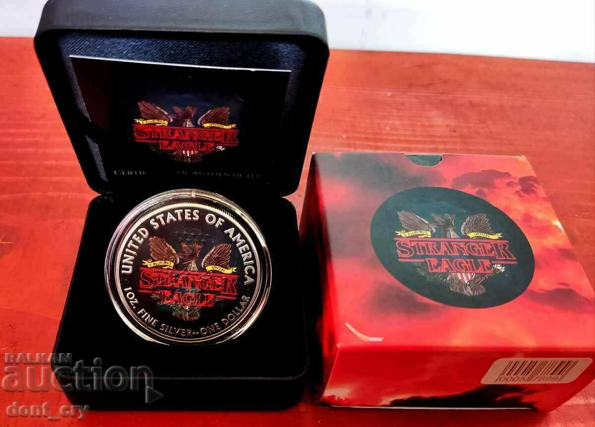 Delivery of Silver 1 Oz Silver Eagle Color 2019 USA Delivery of Silver 1 Oz Silver Eagle Color 2019 USA