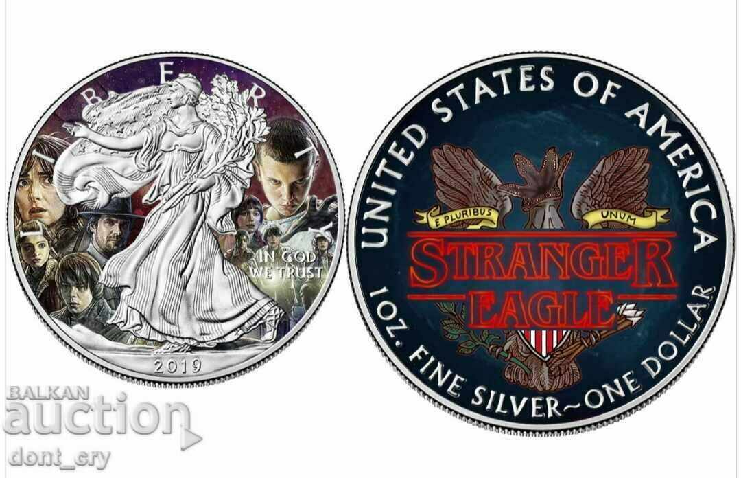 Silver 1 Oz Silver Eagle Color 2019 USA