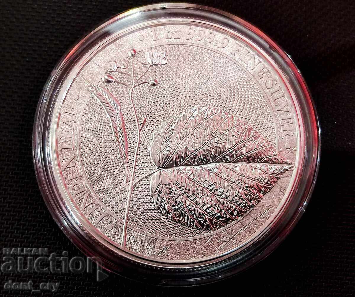Argint 1 oz Frunza de tei 5 Marci 2022 Germania monet