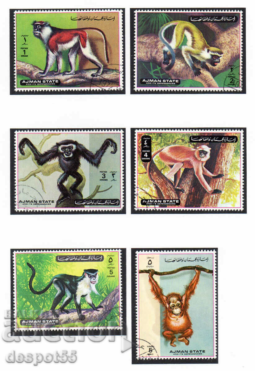 1973. Ajman. Monkeys.