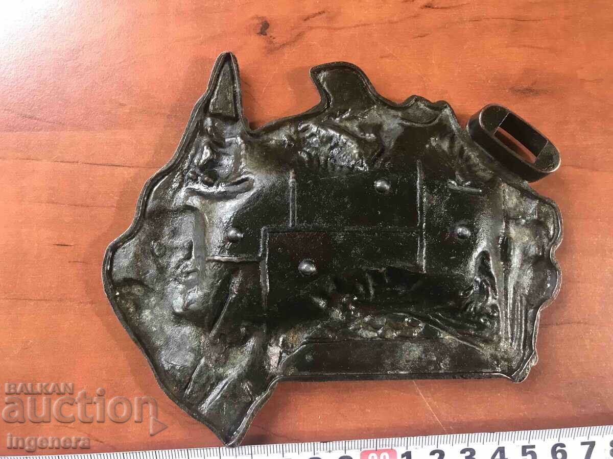 ASHTRAY BRASS BRONZE WITH LIGHTER SOCKET - 7