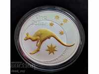 Silver 1oz Kangaroo 2005 Gold Plated RAM Australia