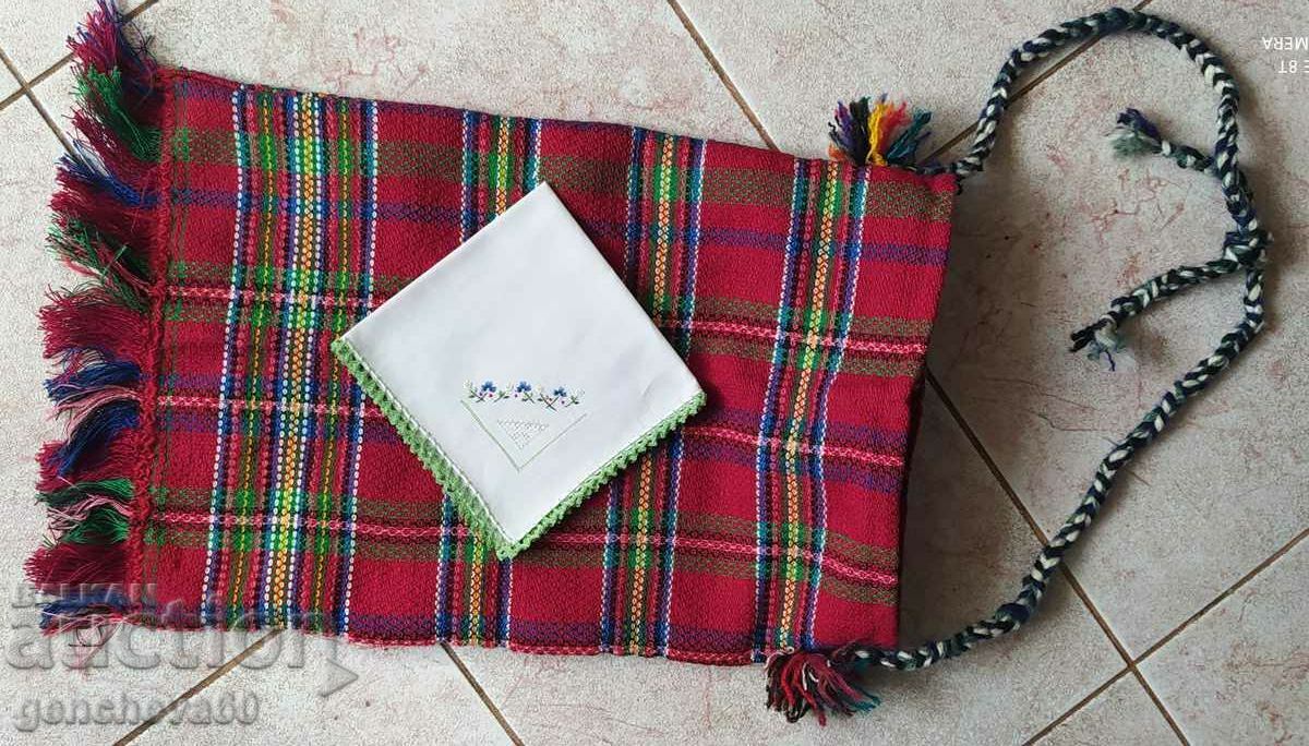 Shepherd's bag and dance handkerchief with embroidery