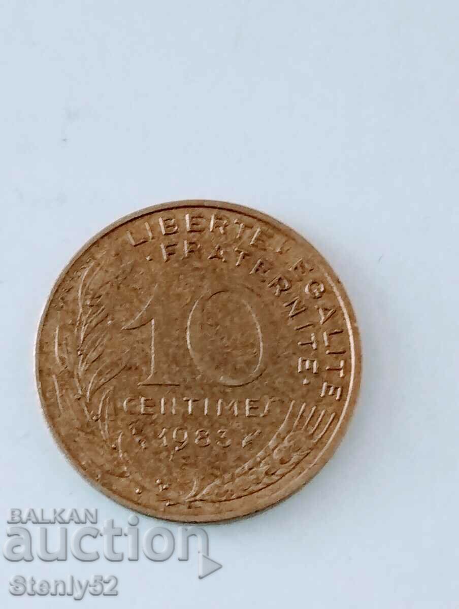 10 French cents - 1983