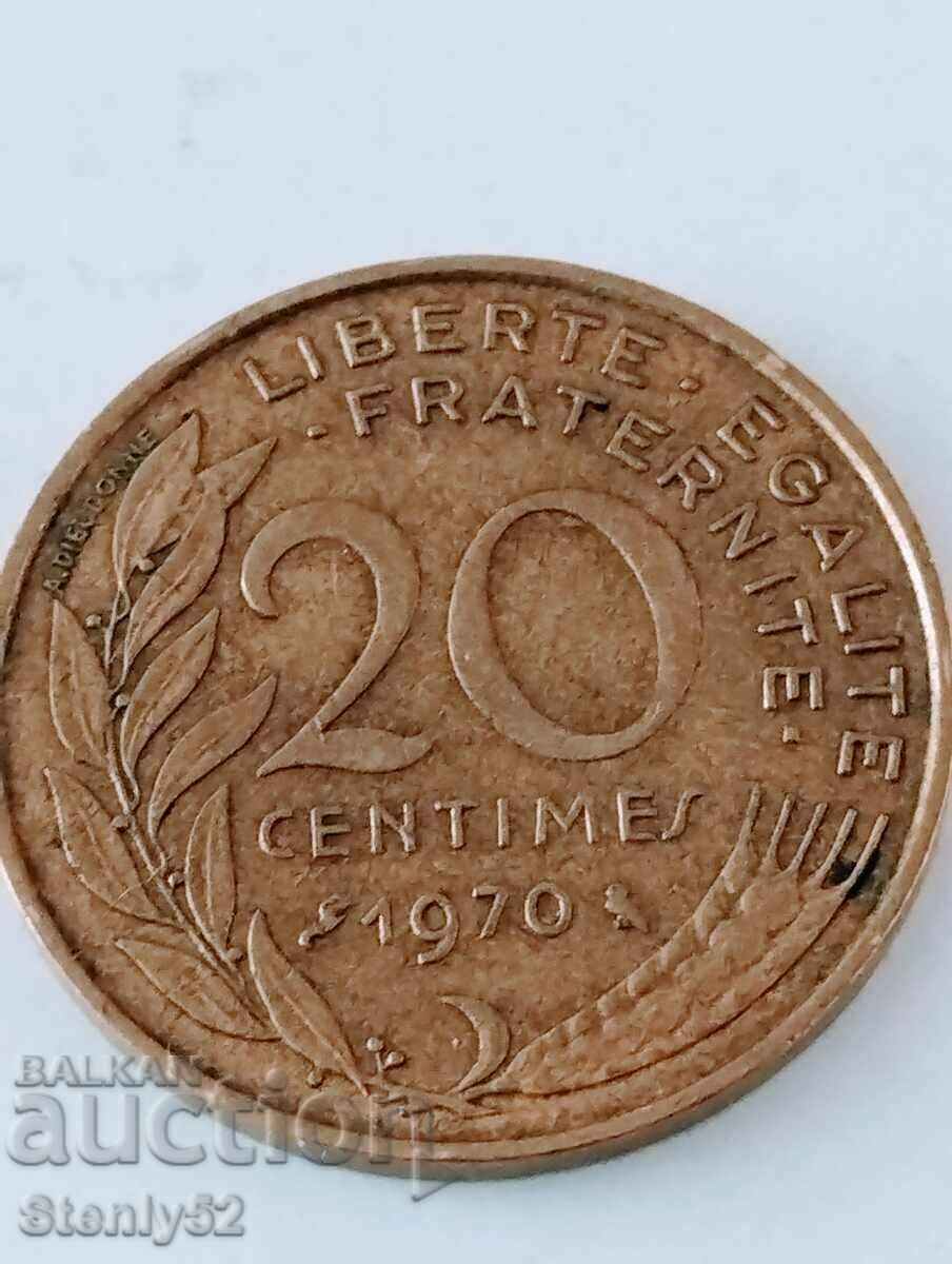 20 French cents -1970