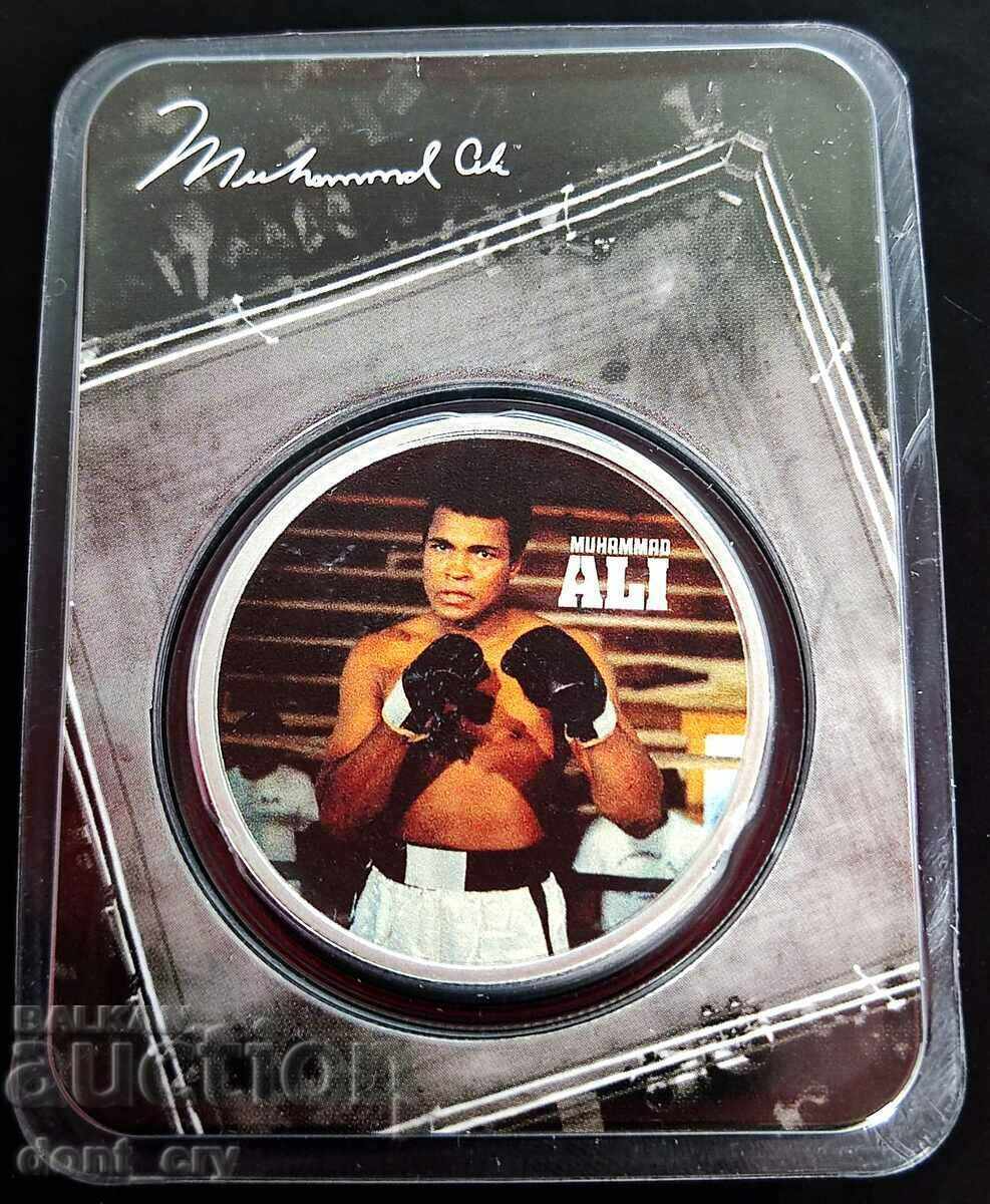 Argint 1 oz Muhammad Ali 2023 Box colorat