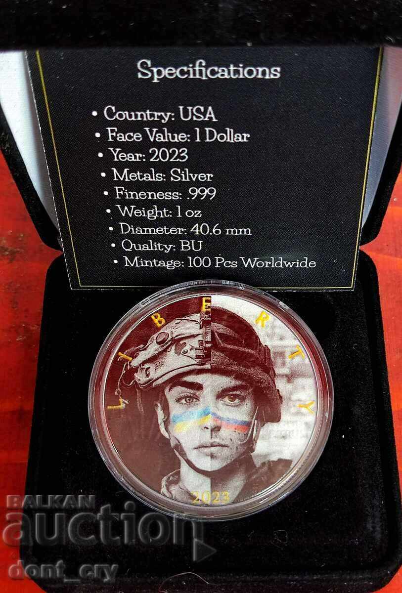 Silver 1 Oz Stop The War In Ukraine 2023 Silver Eagle - 5 Silver 1 Oz Stop The War In Ukraine 2023 Silver Eagle - 5