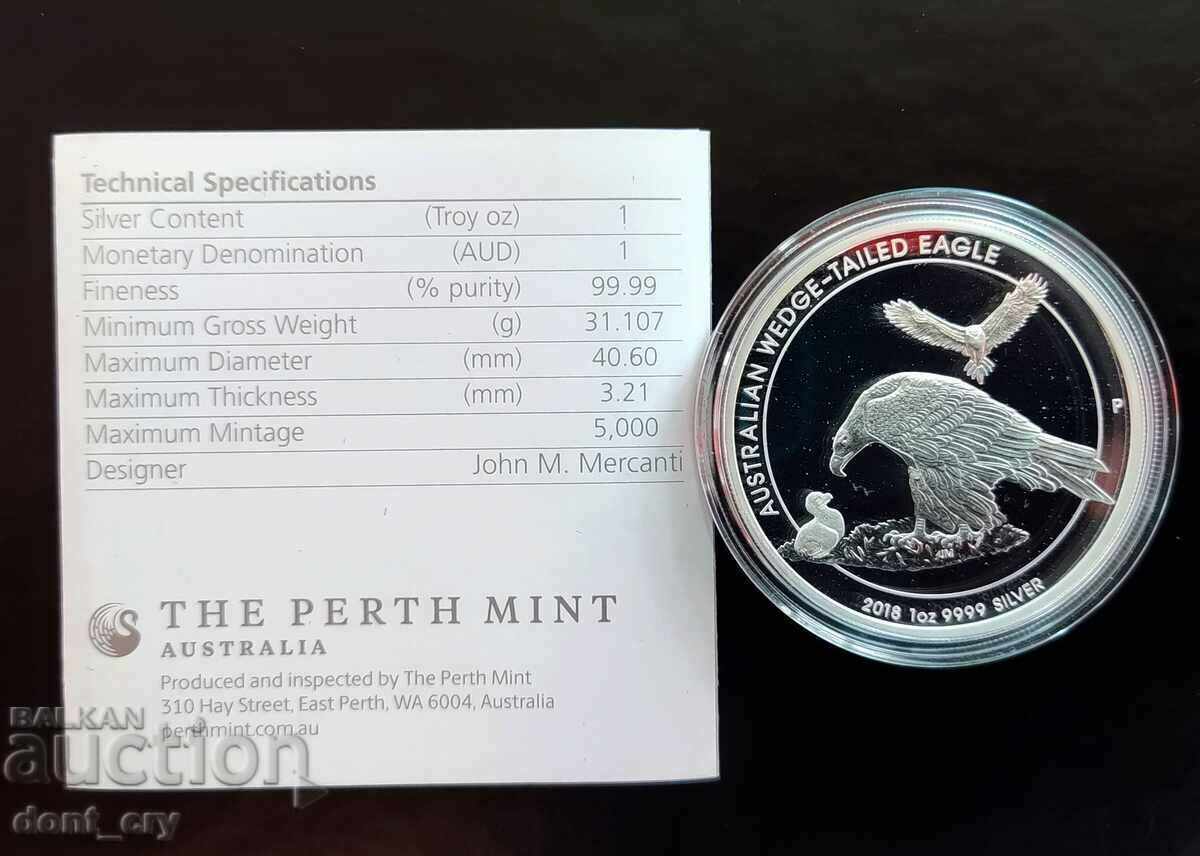Argint 1 oz Australian Eagle 2018 Proof