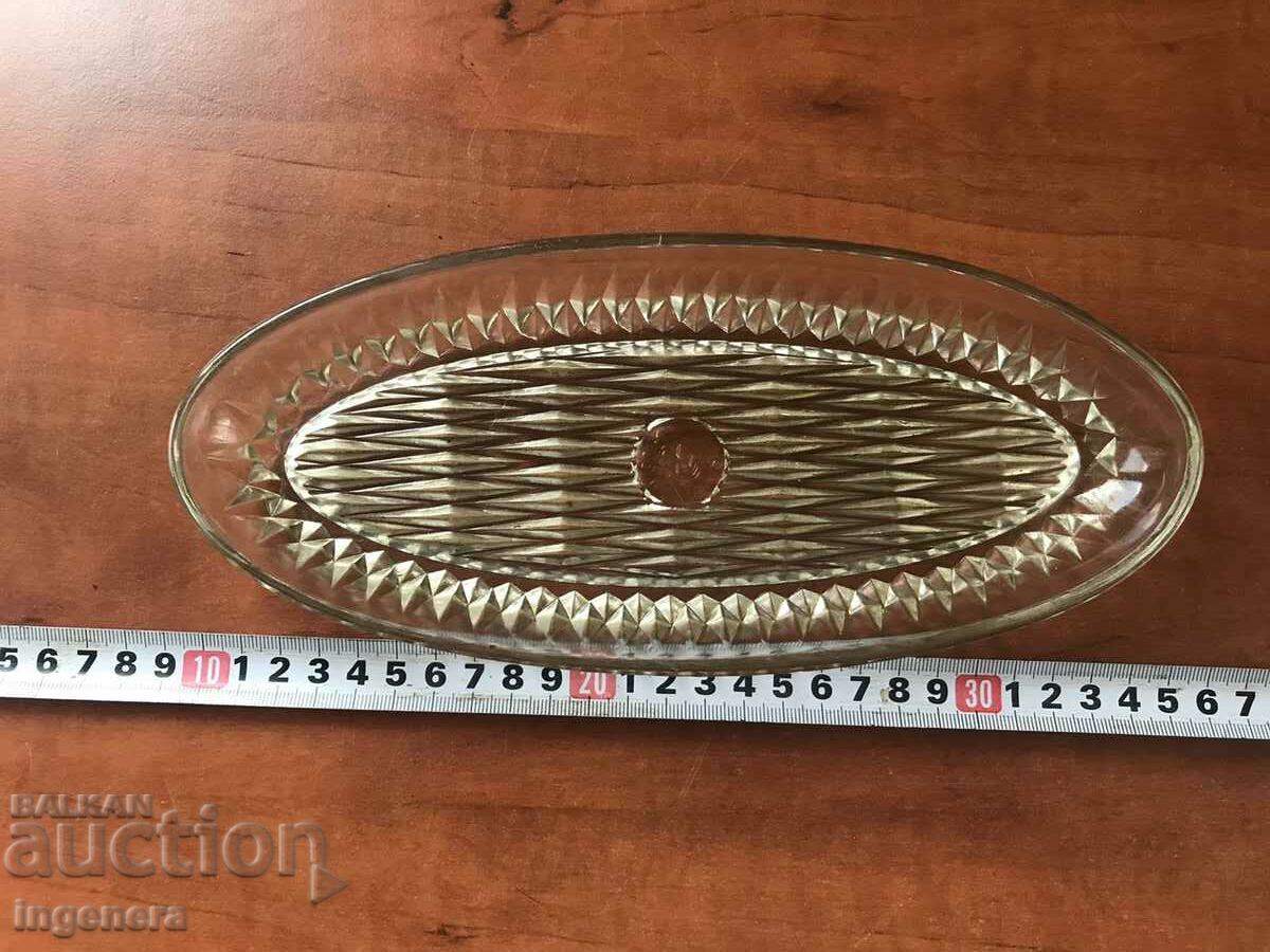 TRAY PLATE PLATE GLASS RELIEF THICK STEEL-USSR