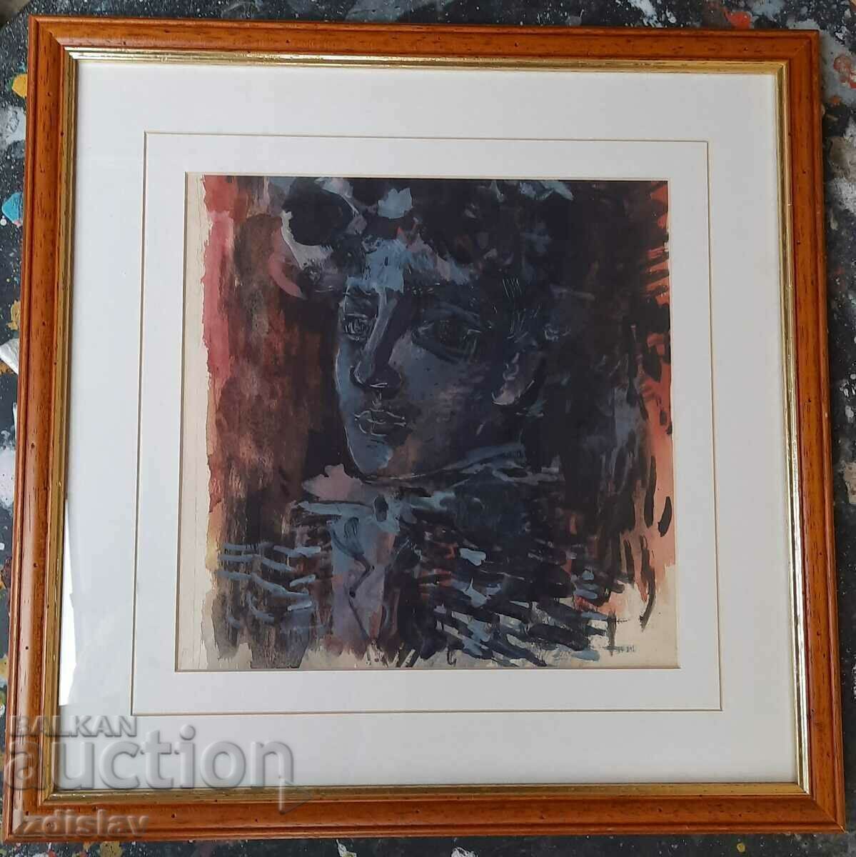 Pictură abstractă veche tempera cu preț € 250.00 | 488.96 BGN Pictură abstractă veche tempera cu preț € 250.00 | 488.96 BGN