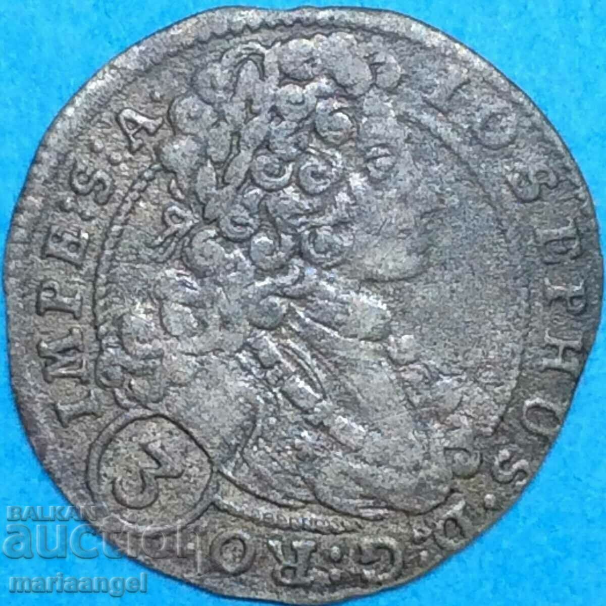 Йозеф I  3 кройцера 1709 Австрия RDR - рядка