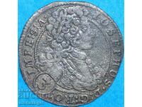 Joseph I 3 Kreuzer 1709 Austria RDR - rare