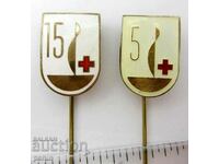 Red Cross-5 and 15 times Blood Donor-Lot 2 badges