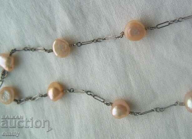 Auction Pearl and silver necklace necklace, Germany Auction Pearl and silver necklace necklace, Germany