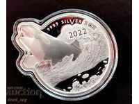 Orca Sea Predators de argint 2 oz 2022