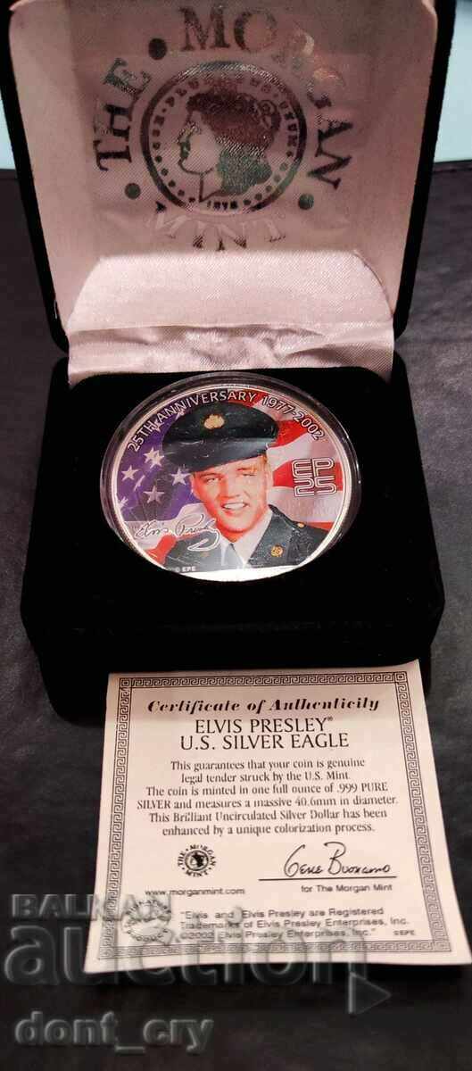 Argint 1 oz Elvis Presley 2002 Silver Eagle SUA