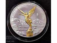Silver 1 Oz Mexican Libertad 2003 Gold Plated Version