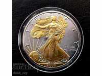 Silver 1 Oz American Silver Eagle 2003 Gold Plated Version