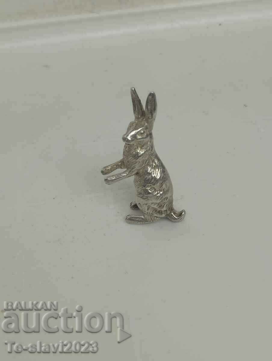 Old silver rabbit figure