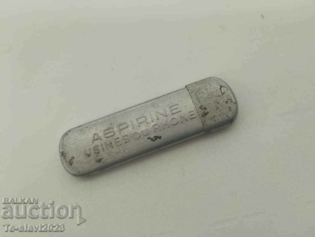 Old metal medicine box Aspirin