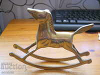 bronze statuette - rocking horse