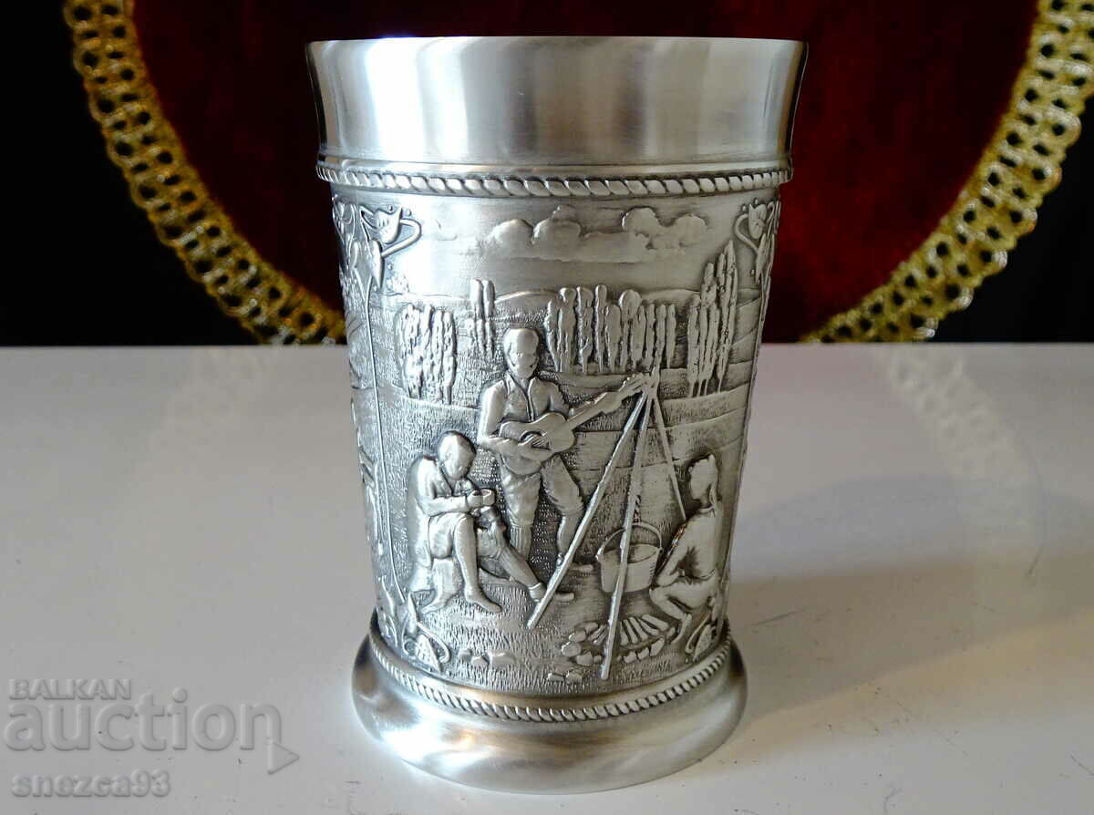 Tin wine cup, paintings Camping, picnic - 6 Tin wine cup, paintings Camping, picnic - 6