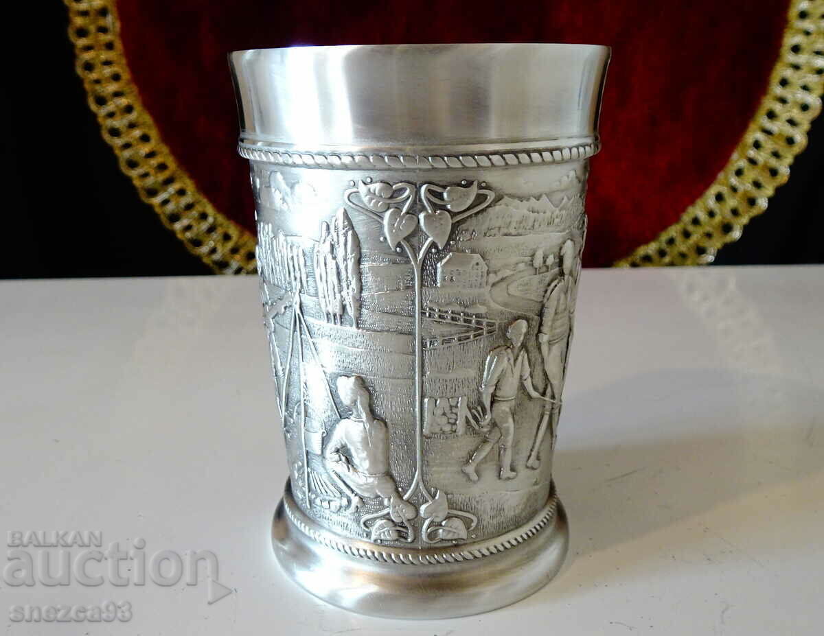 Tin wine cup, paintings Camping, picnic - 7 Tin wine cup, paintings Camping, picnic - 7