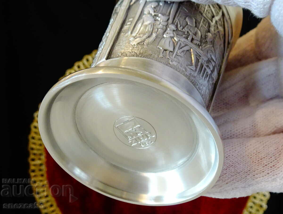 Tin wine cup, three romantic paintings - 7 Tin wine cup, three romantic paintings - 7