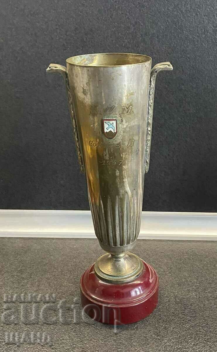 1957 Cupa cu premii din Italia metal placată cu argint
