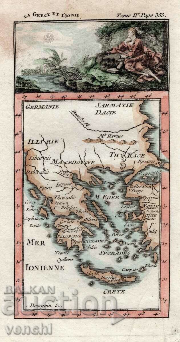 1740 - OLD MAP - GREECE - ORIGINAL
