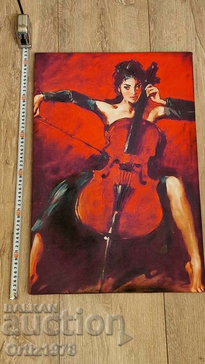 Auction Large painting, canvas, 60cm/ 40cm "Red Symphony" Auction Large painting, canvas, 60cm/ 40cm "Red Symphony"