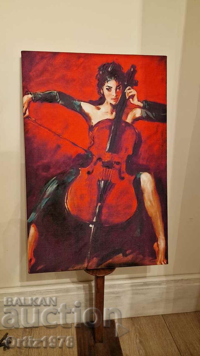 Πίνακας μεγάλος, καμβάς, 60cm/ 40cm "Red Symphony"