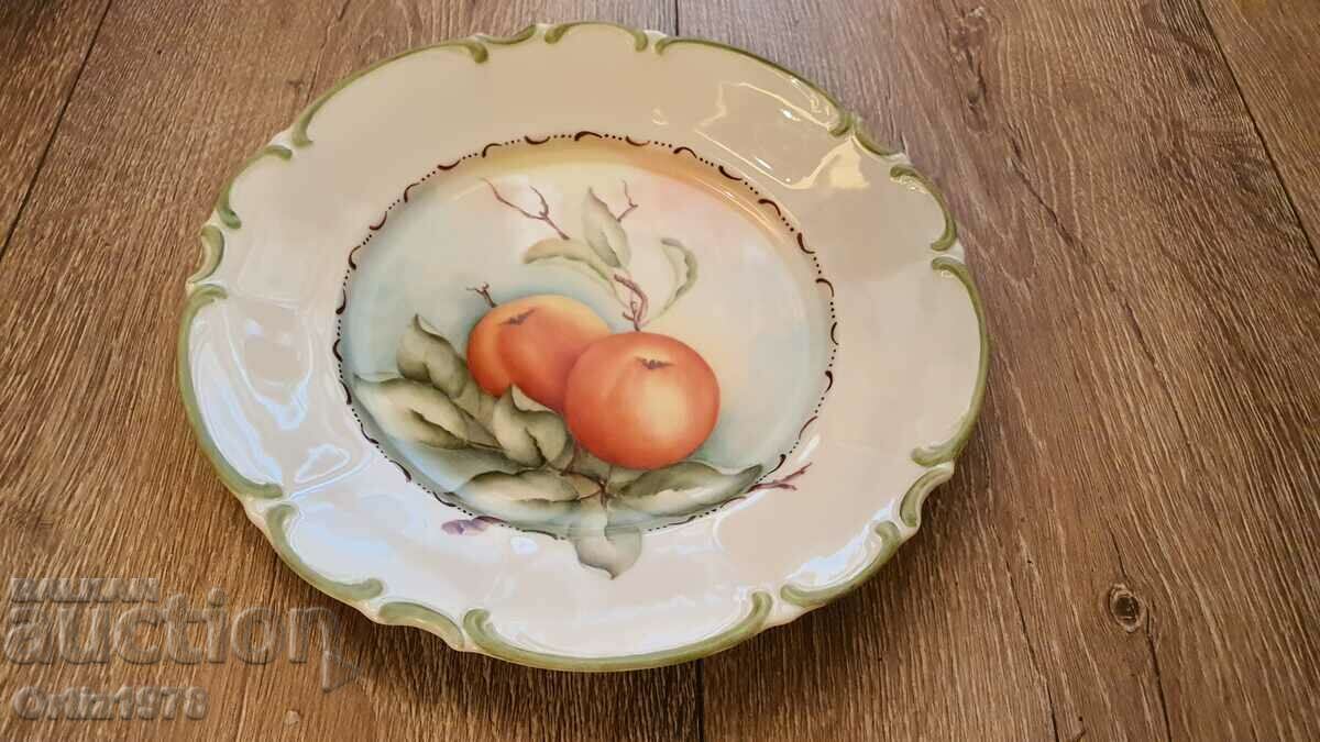 Hutschenreuther– Рисувана чиния, плато, 25.5см– 1988г