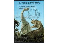 1993. Σάο Τομέ και Πρίνσιπε. Προϊστορικά ζώα. ΟΙΚΟΔΟΜΙΚΟ ΤΕΤΡΑΓΩΝΟ.