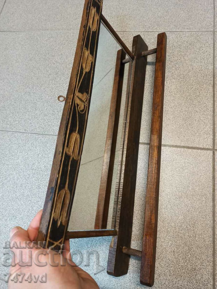 SOC WOODEN TOWEL RACK WITH MIRROR - 6 SOC WOODEN TOWEL RACK WITH MIRROR - 6